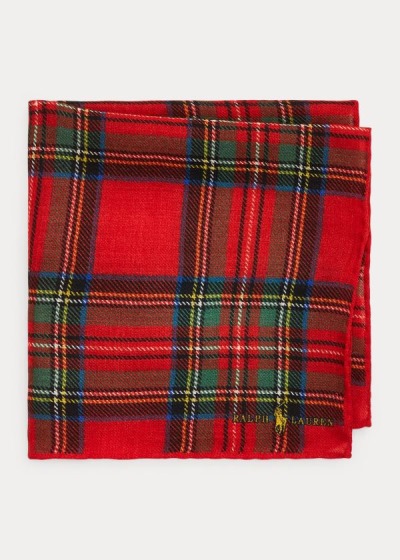 Men's Polo Ralph Lauren Tartan Wool Pocket Square | 821549ZUO